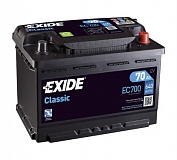 Аккумулятор автомобильный Exide Classic  EC700 Обратная 70 640 для Fiat Multipla 1.9 JTD 110 110 лс Диз