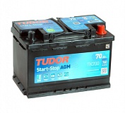 Аккумулятор автомобильный Tudor Start-Stop AGM  TK700 Обратная 70 760 для Volkswagen Golf Plus V 2.0 TDI 16V 140 лс Диз